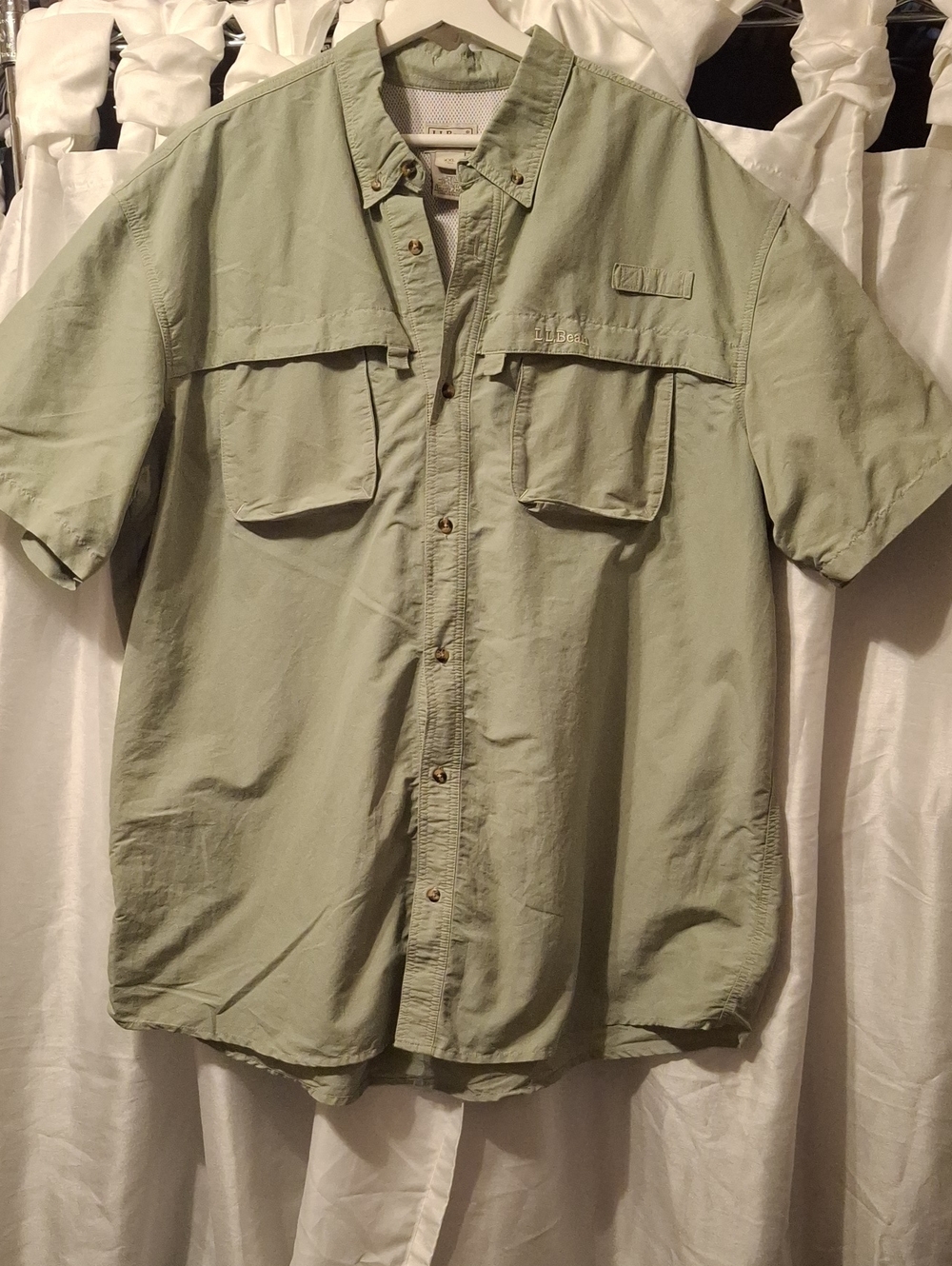 Columbia Sage Green Short Sleeve Fishing Shirt